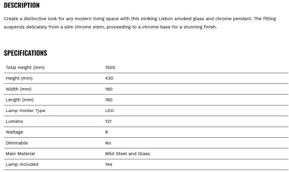 Lustra, Pendul LED design modern minimalist Lisbon fumuriu