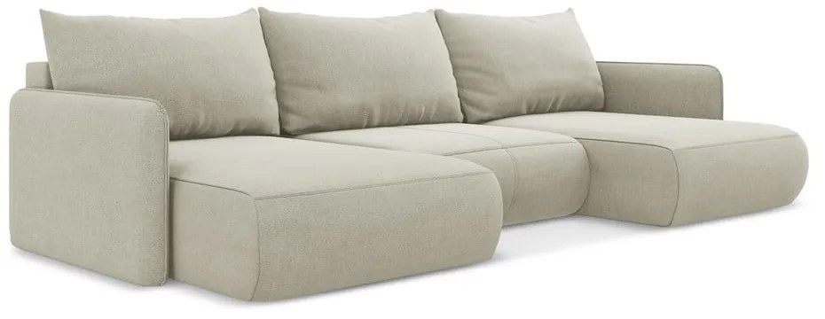 Colțar crem extensibil/cu spațiu de depozitare Nanea – Makamii