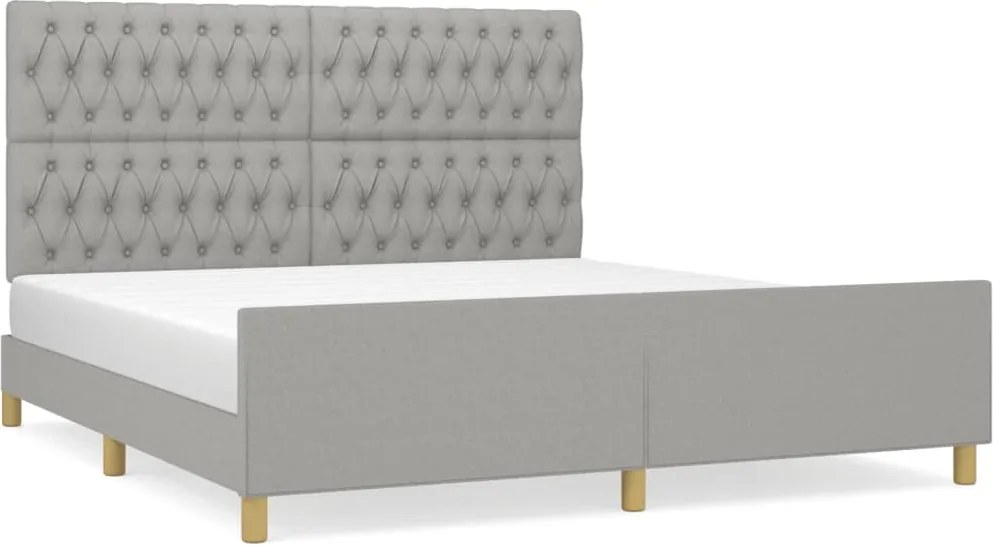 vidaXL Cadru de pat fără saltea, gri deschis, 180x200 cm, textil