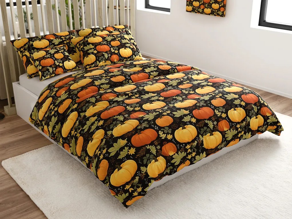 Lenjerie de pat din microfibra ORANGE PUMPKINS colorate Dimensiune lenjerie de pat: 70 x 90 cm | 140 x 200 cm