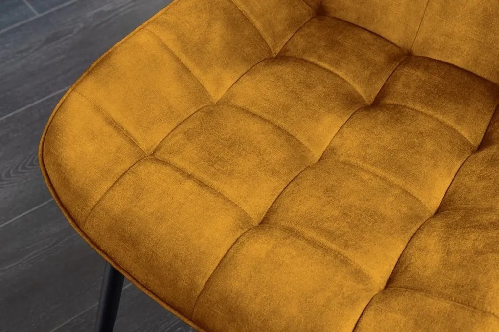 Set de 4 scaune ROADSTAR catifea galben mustar