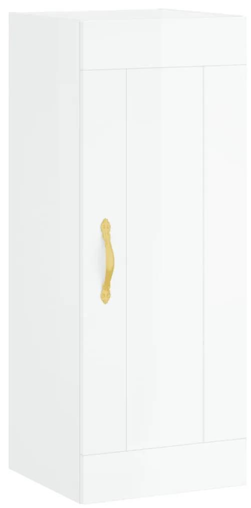 835020 vidaXL Dulap de perete, alb extralucios, 34,5x34x90 cm, lemn prelucrat