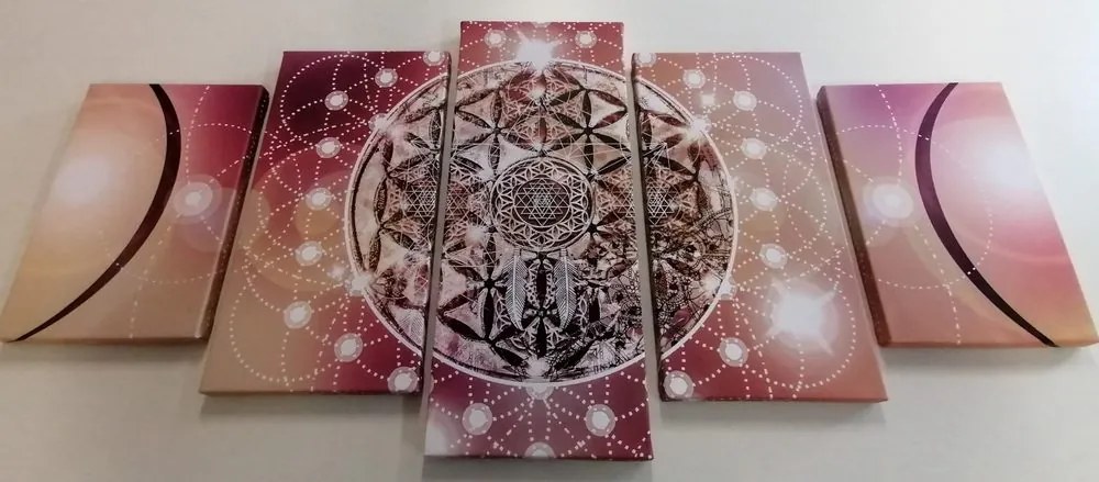 Tablou 5-piese mandala fermecătoare