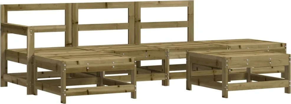 vidaXL Set mobilier relaxare de grădină, 6 piese, lemn de pin tratat