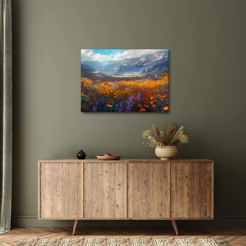 Tablou - Peisaj montan pictat II. (70x50 cm)