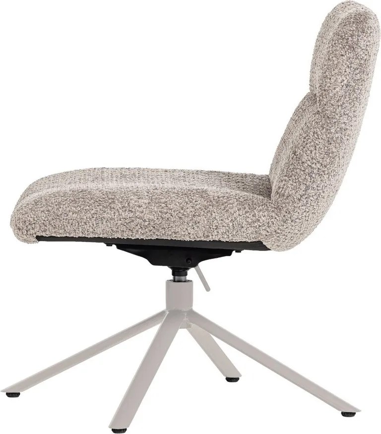 Fotoliu gri deschis pivotant cu tapițerie din țesătură bouclé Soren – WOOOD