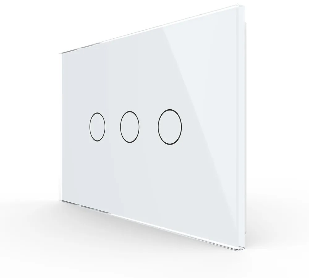 Intrerupator triplu cu touch Livolo din sticla, standard Italian, protocol ZigBee EC – Serie noua