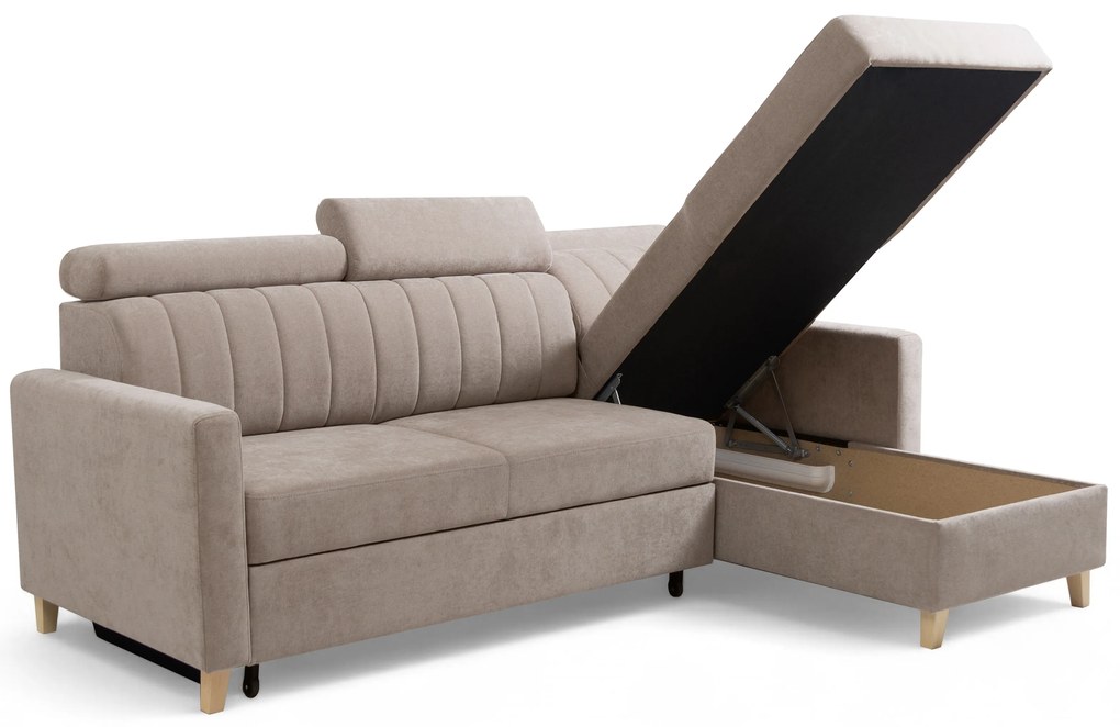 Colțar cu funcție de dormit Vario universal - bej șenil Wind 11