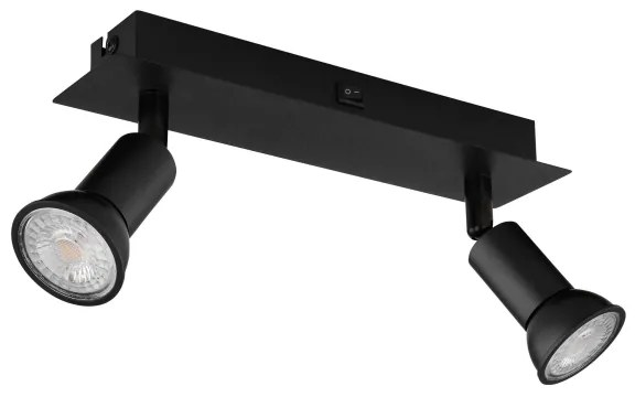 Spot DREW 2xGU10/35W/230V negru Globo 57998-2