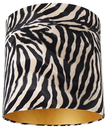 Abajur din catifea cu design zebra 40/40/40 interior auriu