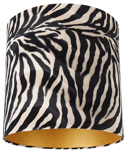 Abajur din catifea cu design zebra 40/40/40 interior auriu