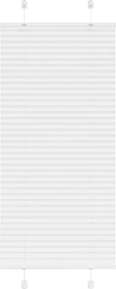 vidaXL Jaluzea plisată alb 65x100 cm Lățime țesătură 64,4cm poliester