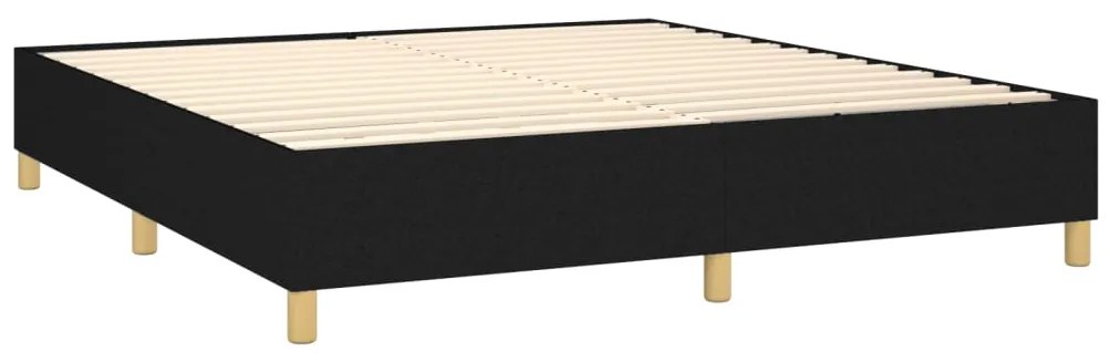 Pat box spring cu saltea, negru, 180x200 cm, catifea Negru, 180 x 200 cm, Benzi verticale