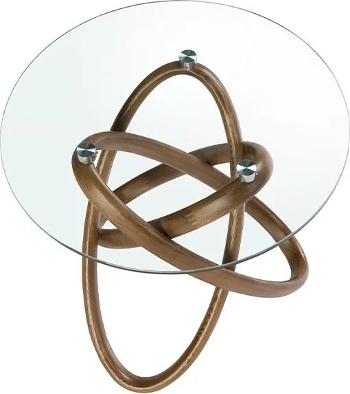 Masuta auxiliara design modern Walnut Round Corner