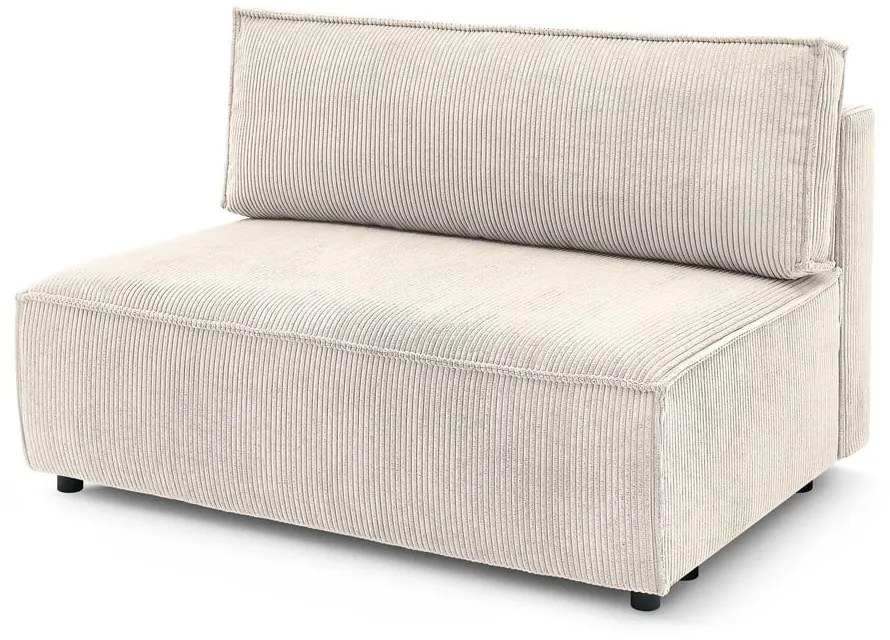 Modul pentru canapea crem cu tapițerie din catifea reiată (de mijloc) Nihad modular – Bobochic Paris
