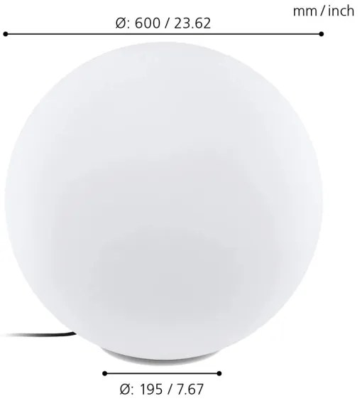 Eglo 98108 - Lampă LED RGBW de exterior MONTEROLO-C 1xLED/9W/230V IP65 Ø600 mm