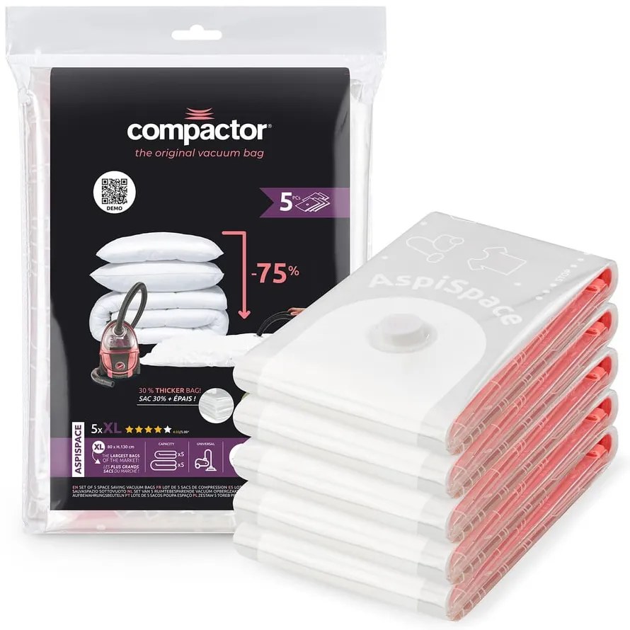 Saci de vidat 5 buc. Vacuum XL – Compactor