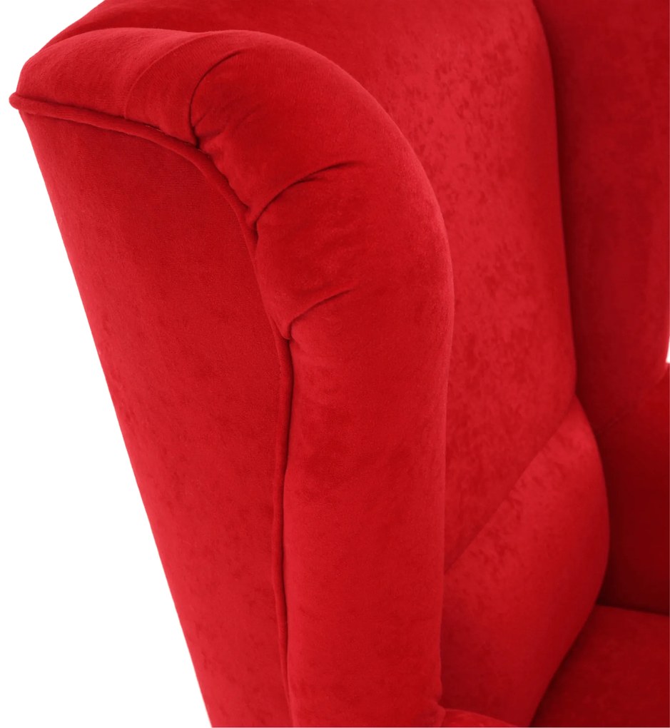 Fotoliu, textil roşu, CHARLOT