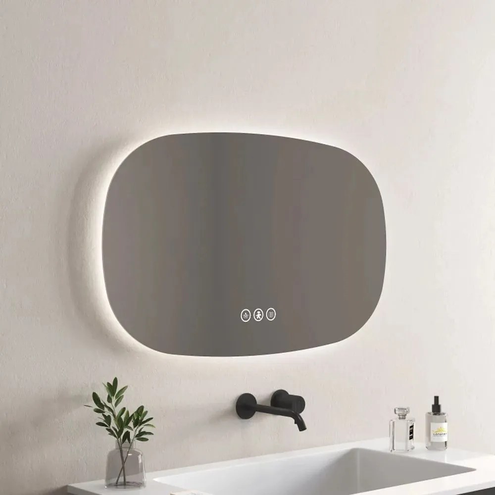 Oglinda cu iluminare si dezaburire Inter Ceramic Flavio ovala 100x60 cm