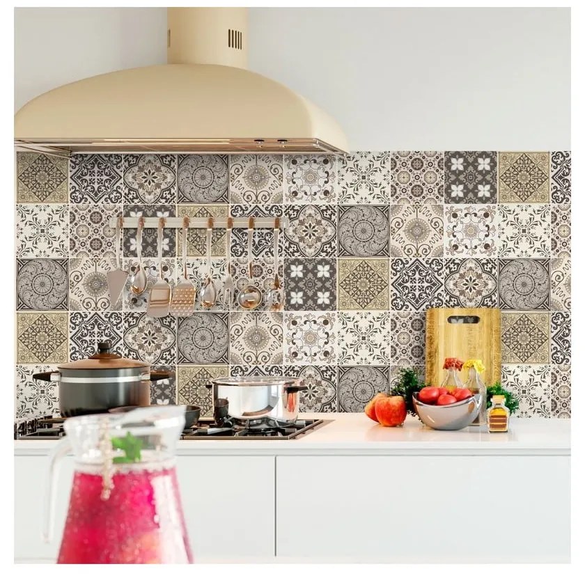 Set 9 autocolante adezive pentru perete Ambiance Ancône, 15 x 15 cm