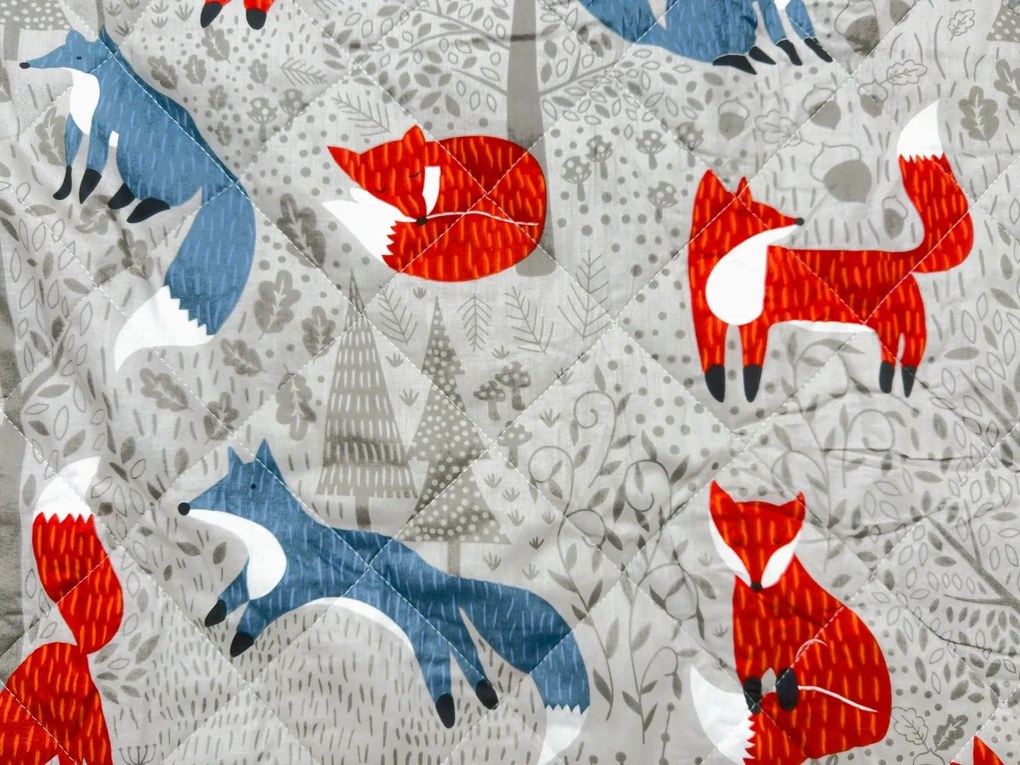 Cuvertura de pat FOXIVA gri, 100% bumbac Dimensiune: 170 x 210 cm