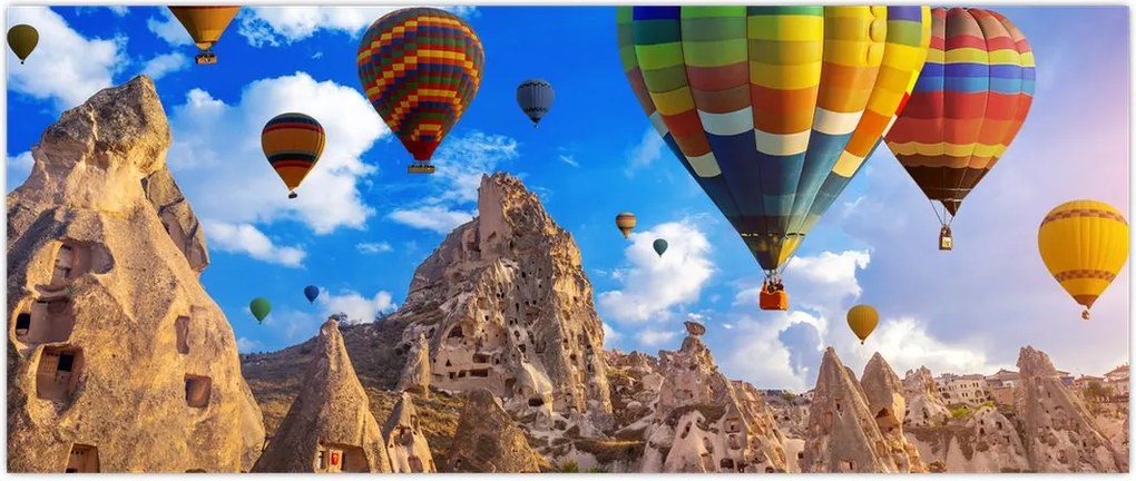 Tablou - Baloane cu aer cald, Cappadocia, Turcia. (120x50 cm)