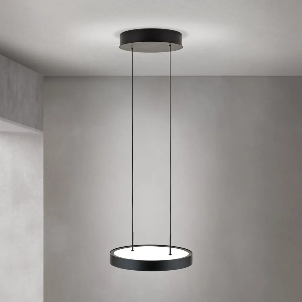 Lustra LED suspendata iluminat sus si jos TEIDE negru