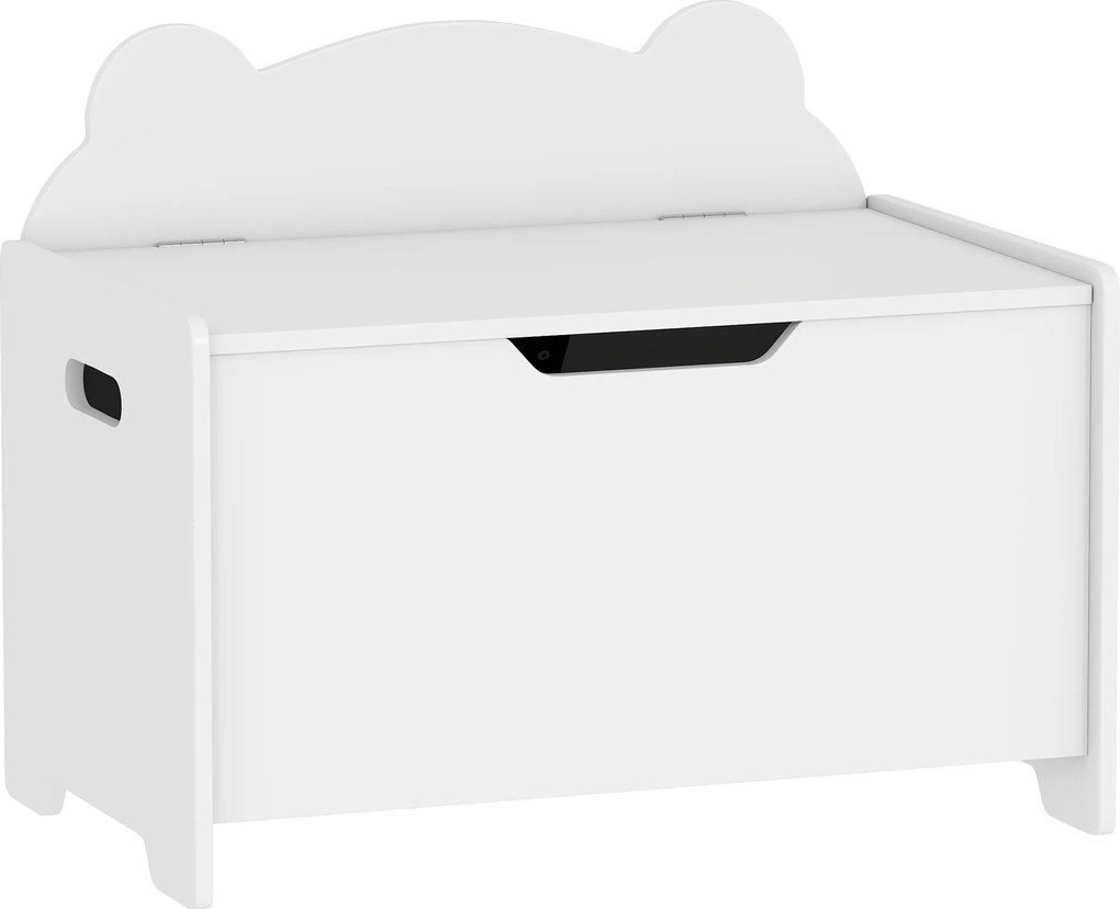 AIYAPLAY Cutie pentru jucării din lemn în formă de urs cu capacitatea de 20 kg, 60x38x48 cm, alb | Aosom Romania