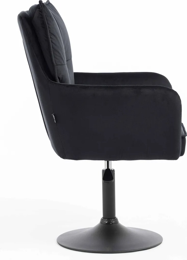 HR250N Scaun Catifea Neagră Bază Neagră