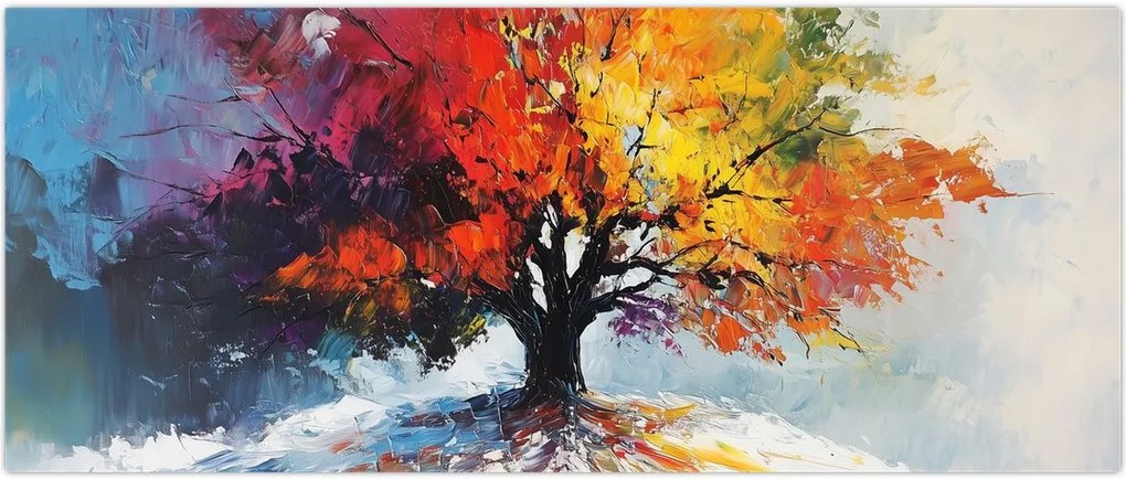 Tablou - Copac multicolor (120x50 cm)