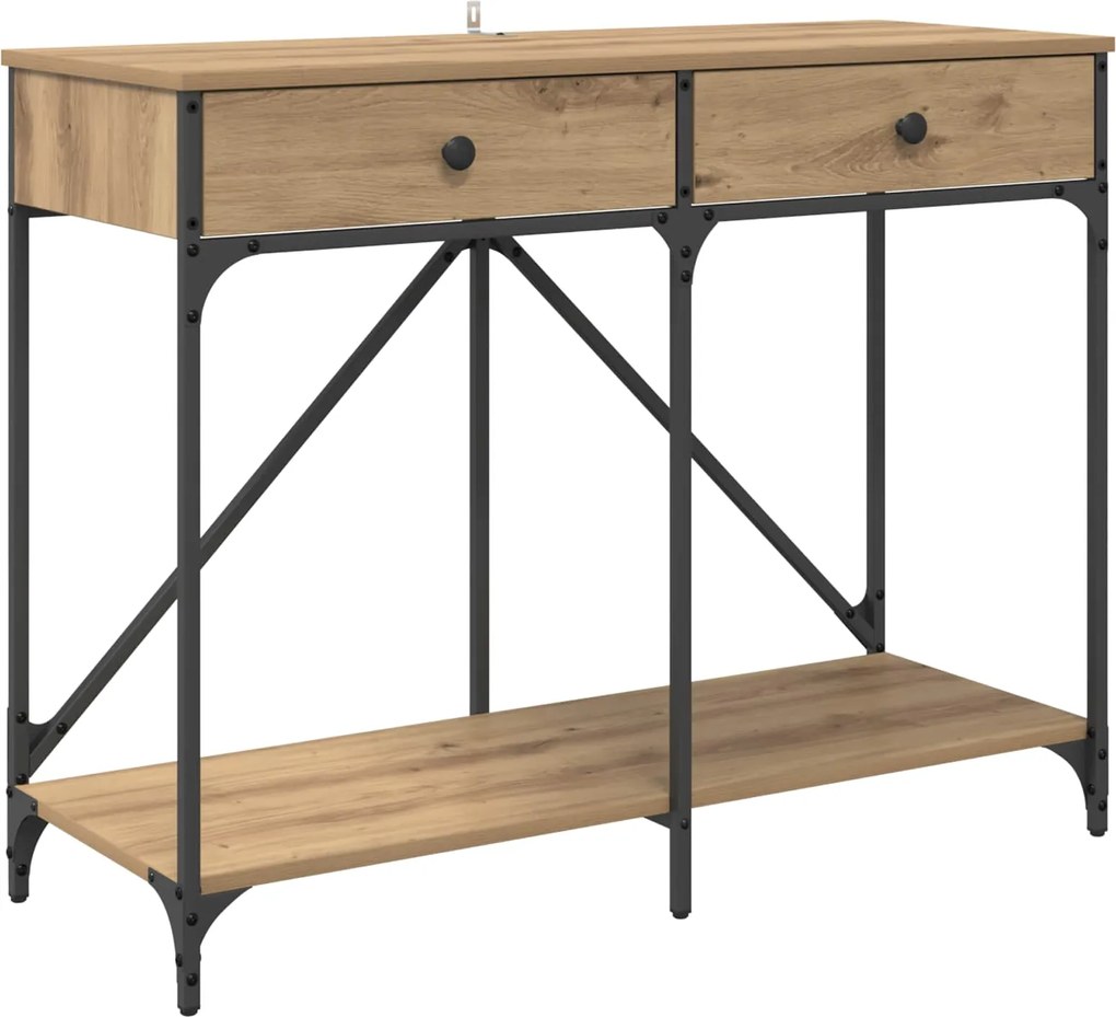 vidaXL Masă de consolă cu sertar Stejar Artizanal 100 x 39 x 78,5 cm
