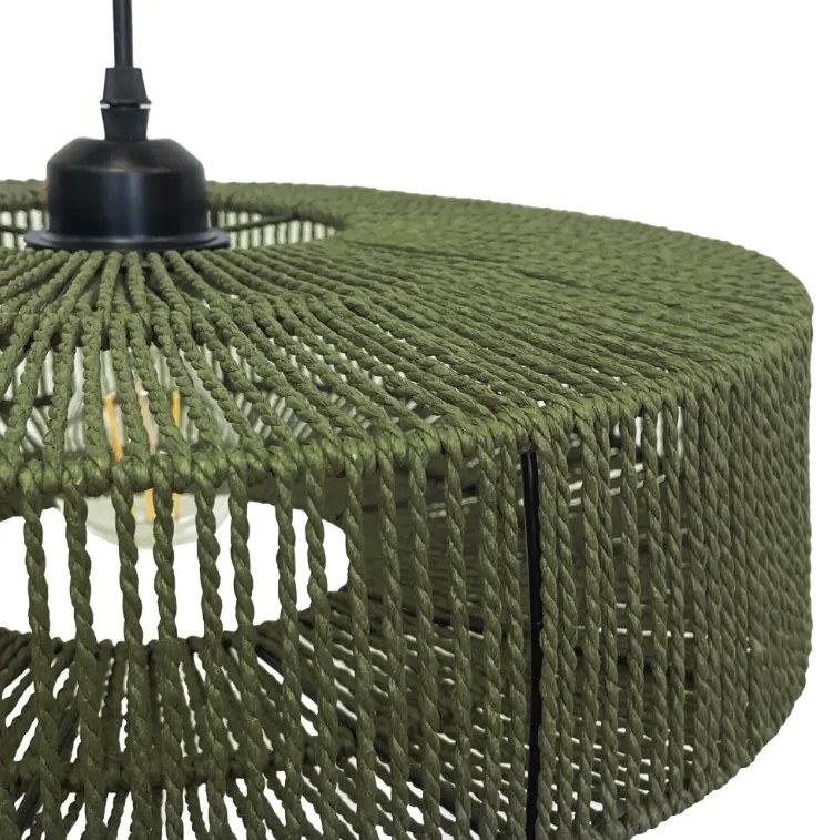 Lampă suspendată din iută și metal 60W Bej