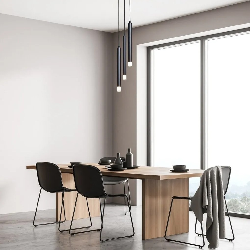 Lustra suspendata stil minimalist Ramira 3L negru