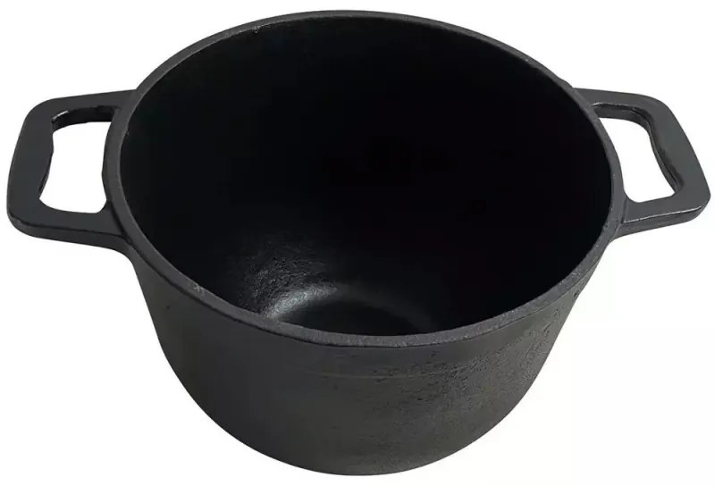 Vas de gatit din fonta 3 in 1 Kinghoff KH 1733, Vanatoresc, 8 L, Emailat, Negru