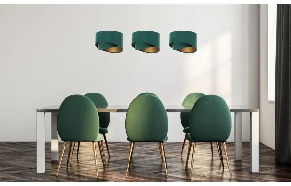 Lustră pe cablu GALAXY 3xE27/60W/230V verde/aurie