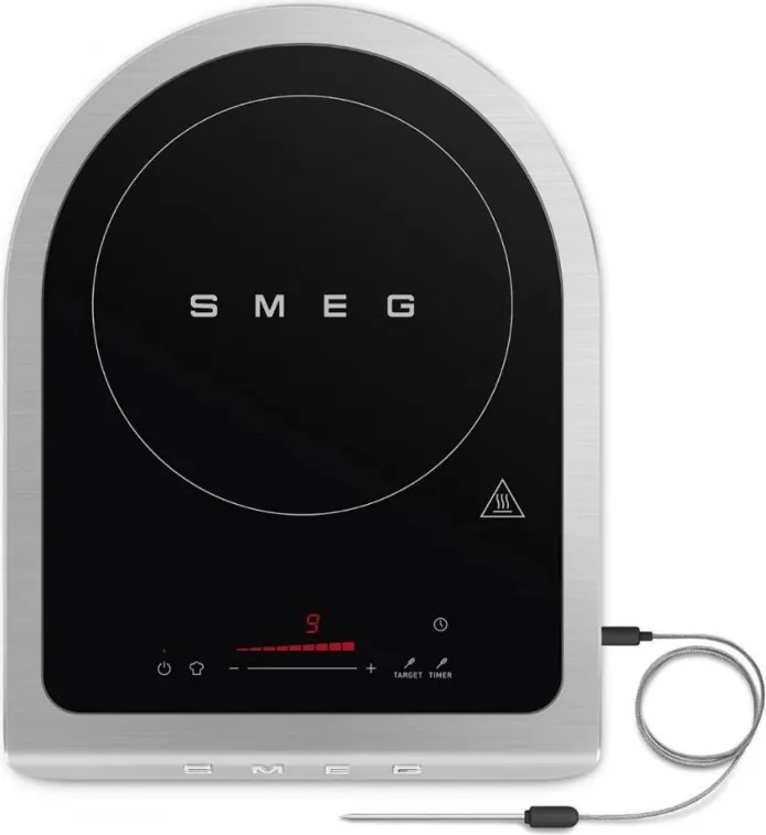 Plita cu inductie portabila Smeg PIC01WHMEU, 2100 W, Sticla ceramica, Alb mat