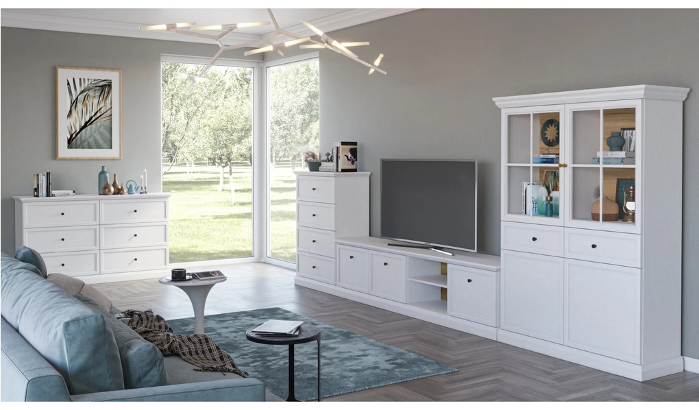 Dulap TV Emolio 206 cm - alb