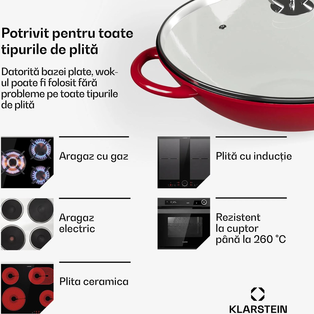 Wok Klarstein Jersey - roșu