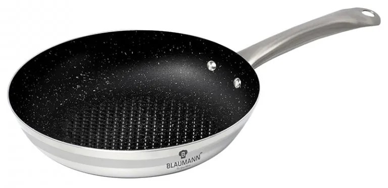 Tigaie non stick otel inoxidabil cu interior din marmura XYLAN 26 cm Gourmet Line Blaumann BL 3191A