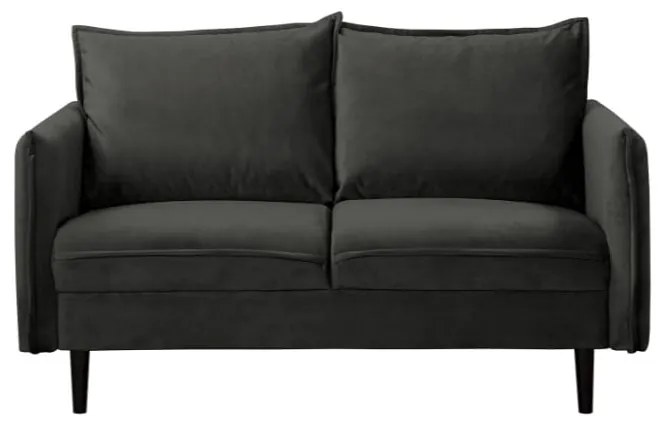 Canapea gri închis cu tapițerie din catifea 138 cm Juli – Ropez