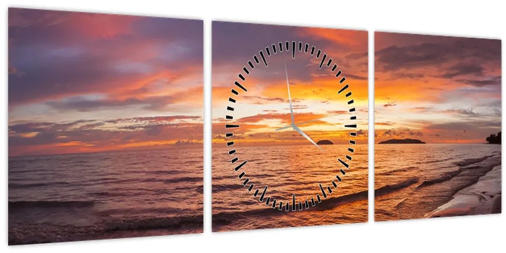 Tablou - Apus de soare (cu ceas) (90x30 cm)