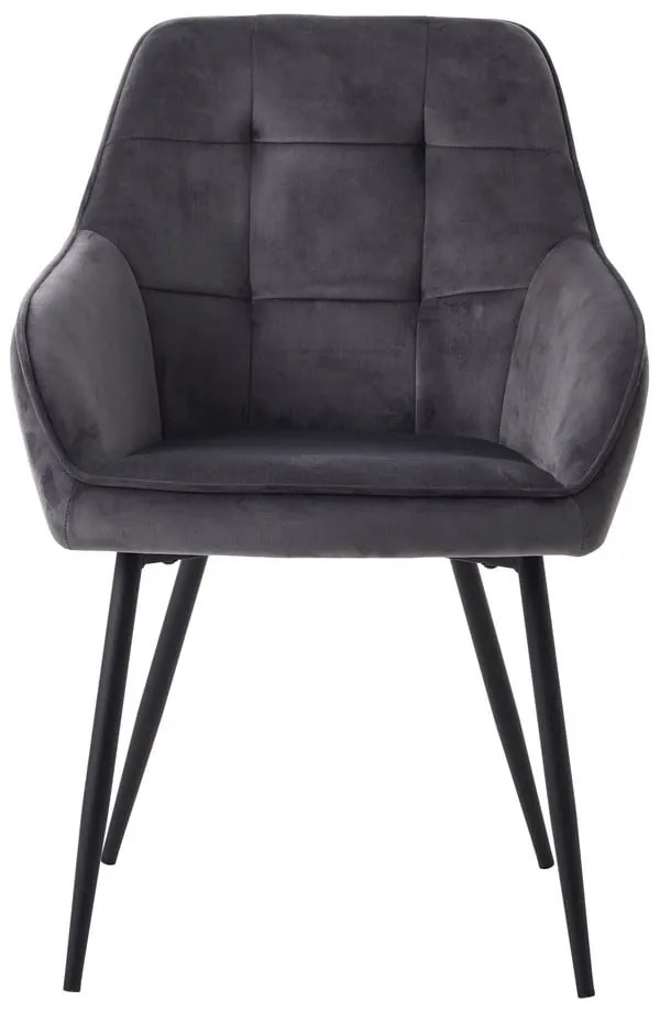 Set de scaune de sufragerie gri cu cotiere 2 buc. tapițat Nolan Square – Unique Furniture