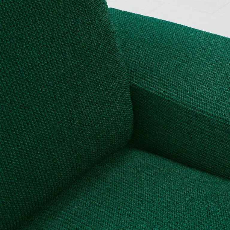 Huse super elastice HARMONIA verzi canapea cu otoman dreapta (l. 210 - 320 cm)