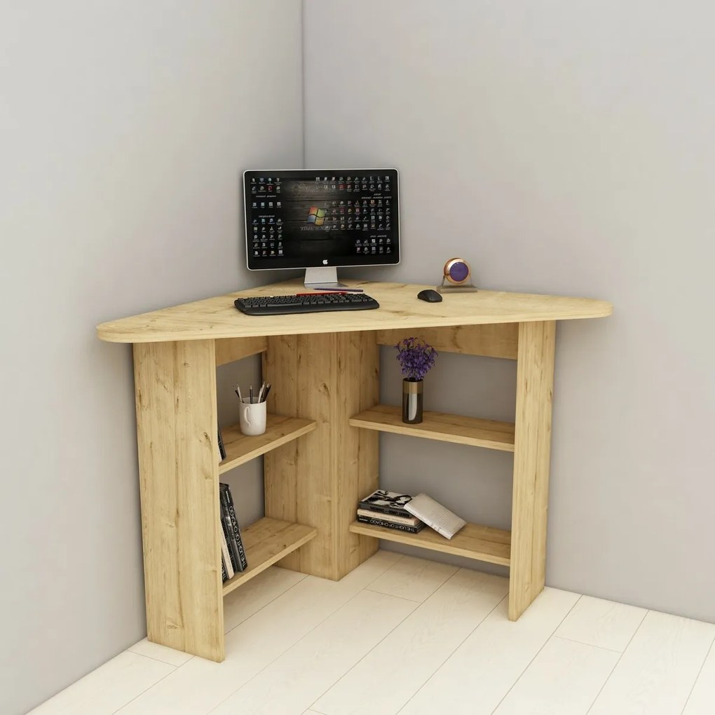 Birou Corner Sapphire Oak