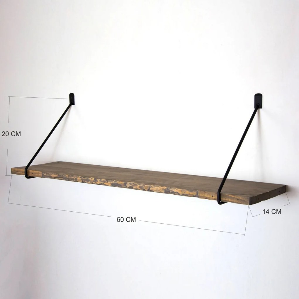 Raft din lemn Wr038 Nuc 60x20x14 cm
