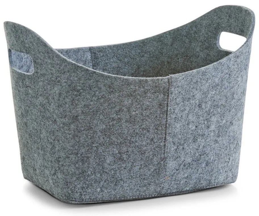 Coș de depozitare, oval, din fetru - recipient de 26 l, ZELLER, gri