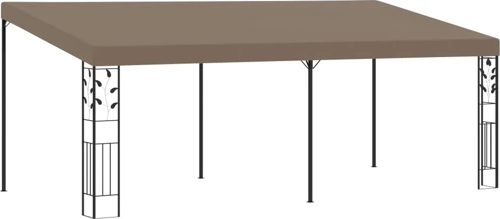 vidaXL Pavilion montat de perete, gri taupe, 6 x 3 x 2,5 m