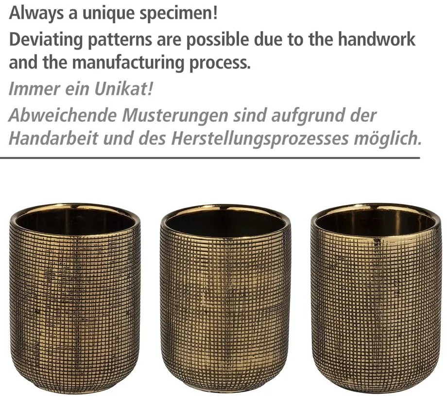 Suport pentru periuța de dinți auriu din ceramică Rivara – Wenko