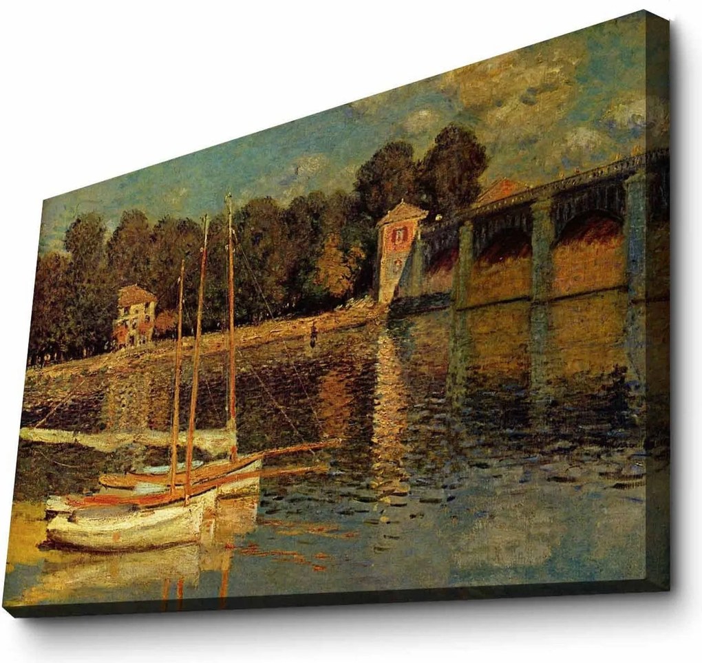Tablou 678CLD1111, multicolor, panza/lemn, 70x45 cm