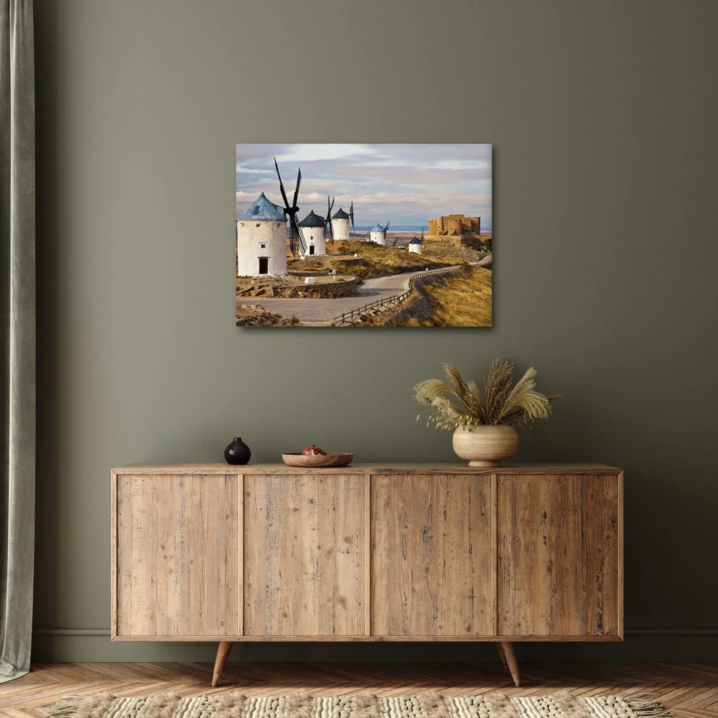Tablou - Morile de vânt din Consuegra, Spania (70x50 cm)
